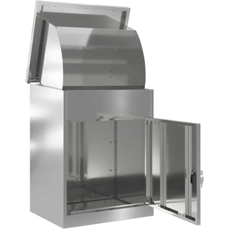 vidaXL Paketbox 47,5 x 38 x 59 cm, wetterfester Stahlbriefkasten mit sicherem Schlossmechanismus und modernem Design – Bild 9
