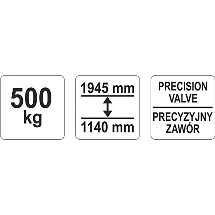 Yato, hydraulischer Wagenheber Podnośnik Skrzyni Biegów 0,5t, maximale Belastung 500 kg, Arbeitsbereich 1140–1945 mm, robuste Stahlkonstruktion – Bild 2
