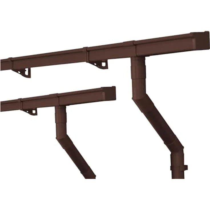 INEFA Dachrinnen Set Gartenhaus, NW 68 Kastenrinne 2 x 4m Dunkelbraun Regenrinnen PVC für Pultdach, Made in Germany – Bild 1