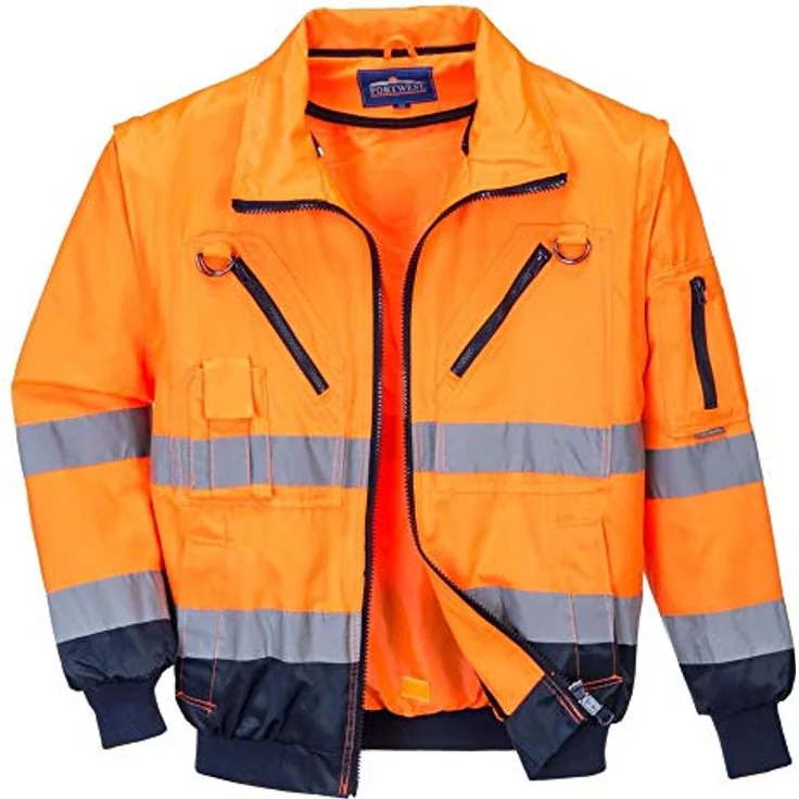 Portwest Hi-Vis Warnschutz 3-in-1 Pilotjacke, Größe: XXXL, Orange/Marine – Bild 3