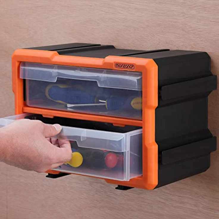 Monzana Kleinteilemagazin Sortimentskasten erweiterbar 4 Fächer Sortierbox für Kleinteile Aufbewahrungsbox Werkstatt – Bild 4