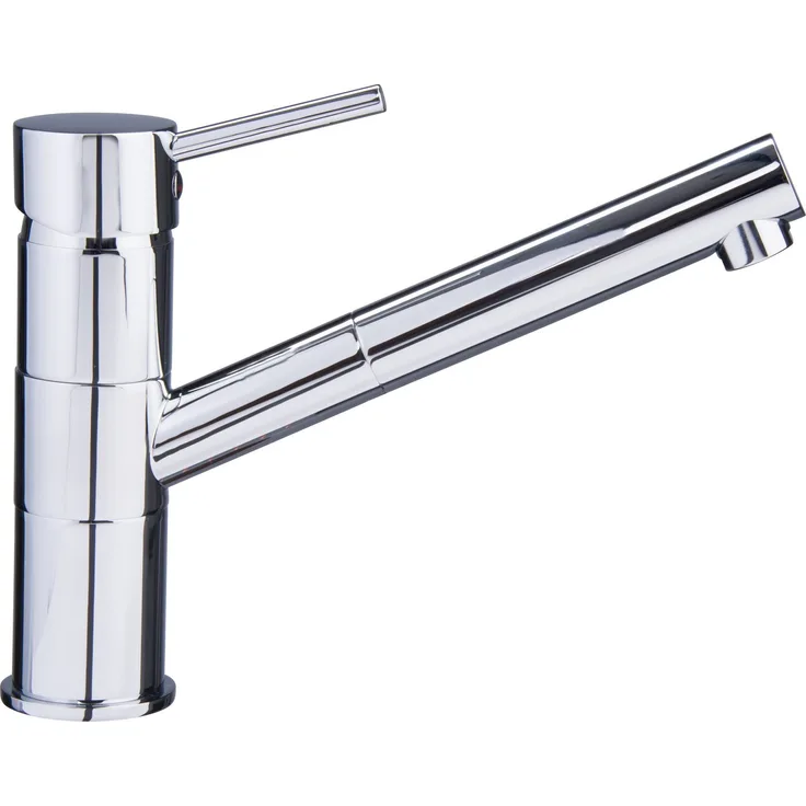 Quellmalz VAF Armatur 8861, Küchenarmatur Einhebelmischer, Chrom, ausziehbar mit Metallbrausekopf und Keramikkartusche