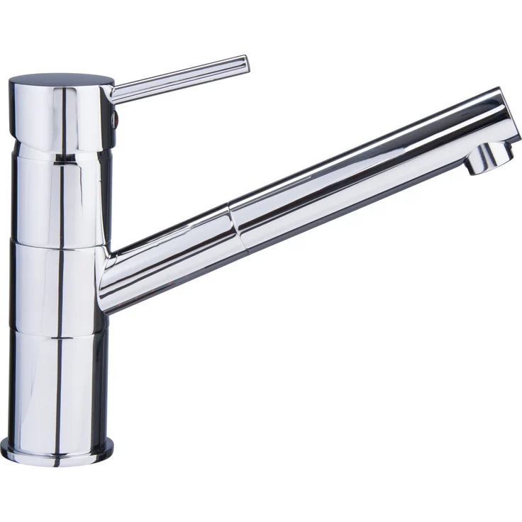 Quellmalz VAF Armatur 8861, Küchenarmatur Einhebelmischer, Chrom, ausziehbar mit Metallbrausekopf und Keramikkartusche