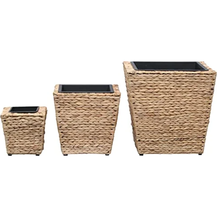 vidaXL Hochbeet 3-TLG. Pflanzkübel Blumenkübel Blumentopf Pflanztopf Übertopf Blumenkasten Pflanzgefäß Set Pflanzeinsatz Garten Wasserhyazinthe – Bild 3
