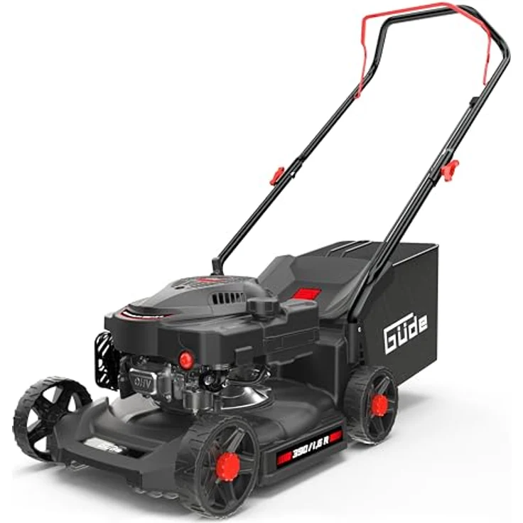 Güde Motor Rasenmäher ECO Wheeler 390 1.6 R, Benzin-Rasenmäher mit 4-Takt Power-Engine, 3-facher Schnitthöhenverstellung und 35L Grasfangsack – Bild 9