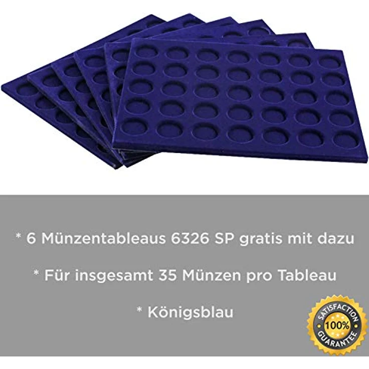 Schwäbische Albumfabrik Geldkassette, Alu-Münzkoffer für 2-Euro-Münzen mit blauem Velours, Metall-Ecken und eleganter Tragegriff, abschließbar – Bild 2
