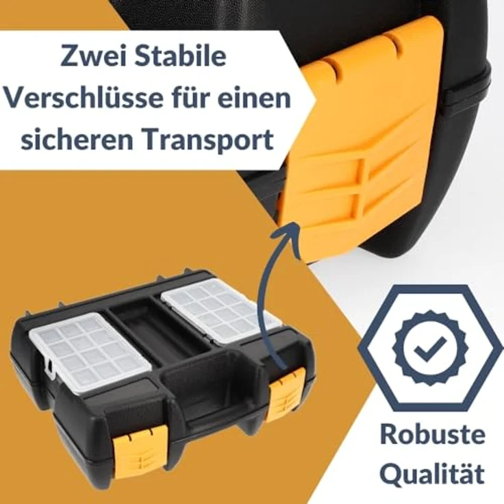 GarPet Werkzeugkoffer Kunststoff universal Schaumstoffeinlage, integrierte Sortimentsfächer - blau – Bild 6