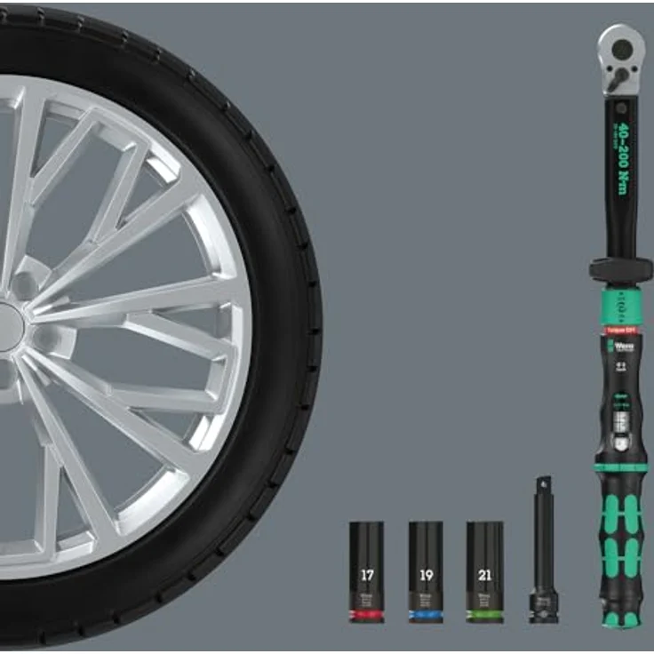 Wera Click-Torque Lock C 3 Set 1, Drehmomentschlüssel für KFZ-Radwechsel mit Torque Lock-Funktion, inkl. 3 Steckschlüsseleinsätze und 125 mm Verlängerung – Bild 5