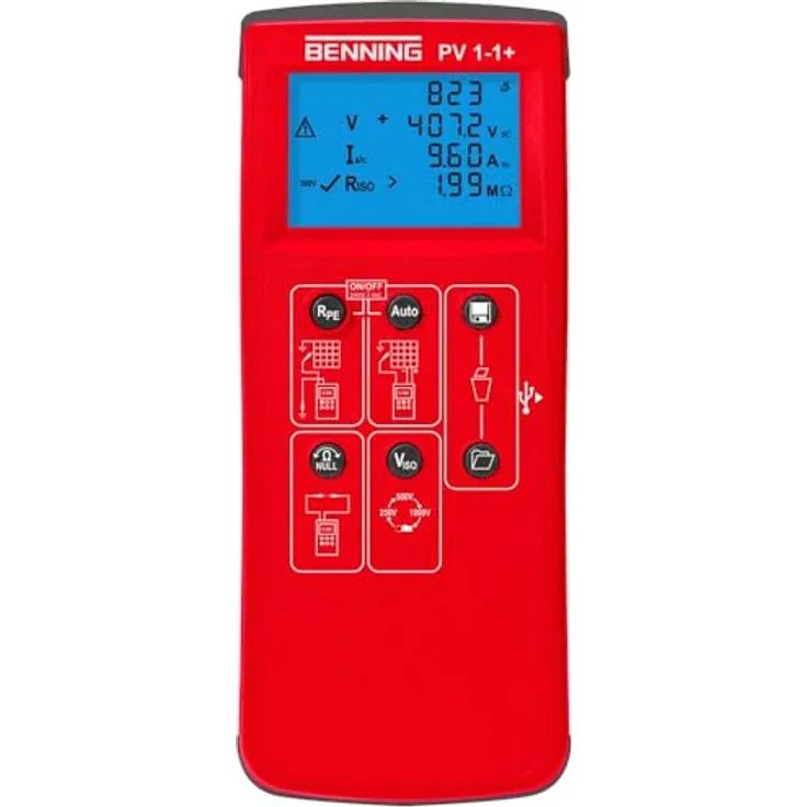 Benning PV 1-1+, Multimeter mit CAT III 300V, CAT I 1000V, optimierter Überlastschutz und Gummischutzgehäuse