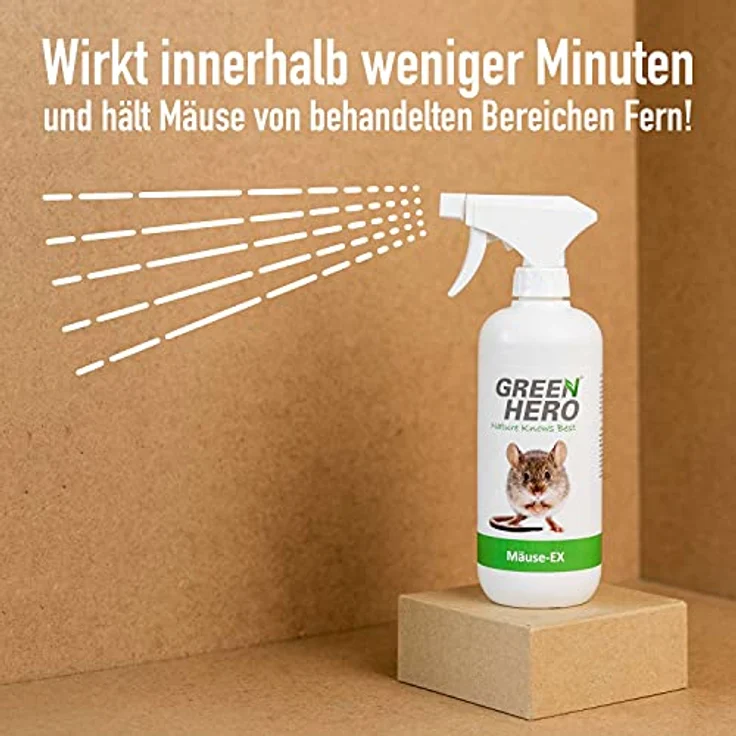 Green Hero Mäuse-Ex Spray zur Mäuseabwehr, 500 ml, Fernhaltemittel gegen Mäuse, Alternative zur Mausefalle, Abwehrspray mit Barrierewirkung – Bild 4