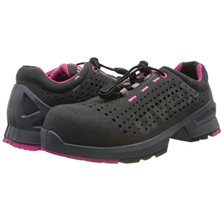 Uvex ladies Sicherheits-Halbschuh Gel, Gr. 42, ESD S1, metallfreie Zehenschutzkappe, grau/pink, atmungsaktiv mit Klettverschluss – Bild 7