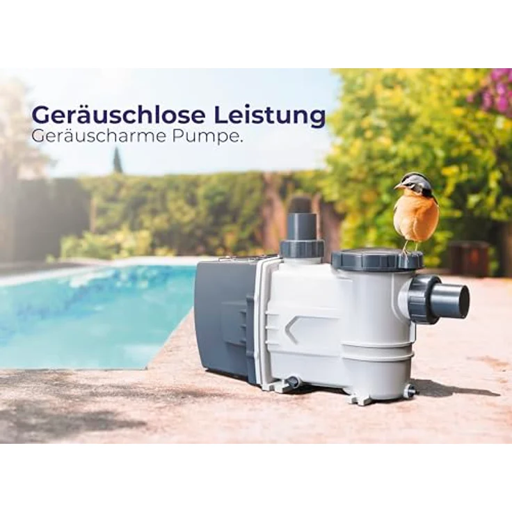 Gre Filterpumpe 2024, weiße Kunststoff-Poolpumpe, 22x27.8x55.3 cm für Pools und Wasserspaß – Bild 2