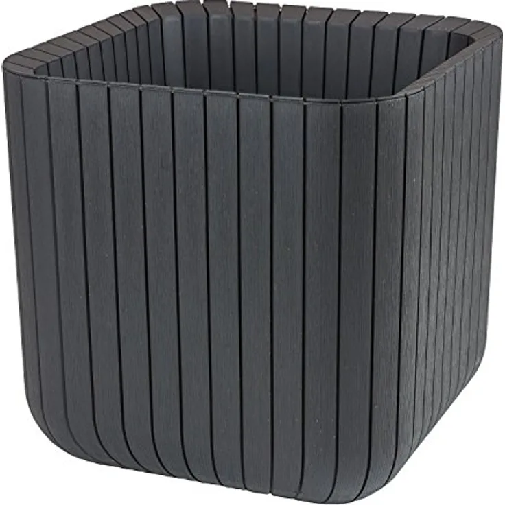 Keter CUBE Planter 50 L anthrazit eckig Blumenkübel Blumentopf Kunststoff Würfel 39.5x39.5cm Pflanzkübel
