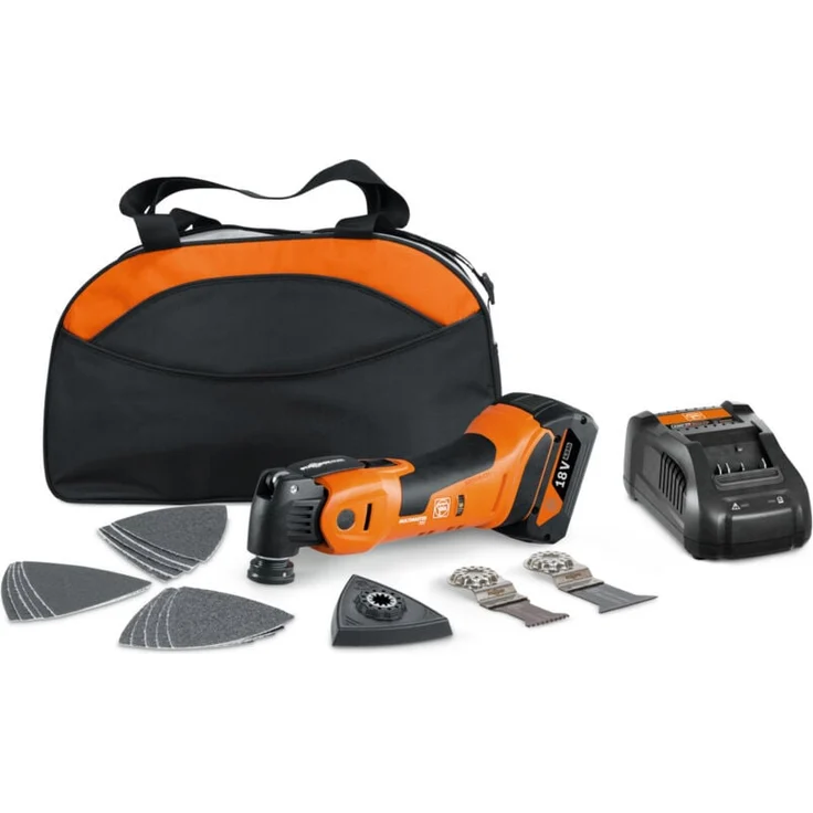 Fein Akku-Multimaster AMM 700 Max AS, 18 V Multifunktionswerkzeug mit 4,0 Ah Akku und Ladegerät in Nylon-Tasche, 18 Zubehöre – Bild 1