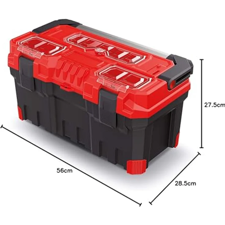 Kistenberg TITAN Plus, Multifunktionale Werkzeugkiste mit Aluminiumgriff, transparenter Organizer und robustem Polymerkörper – Bild 9