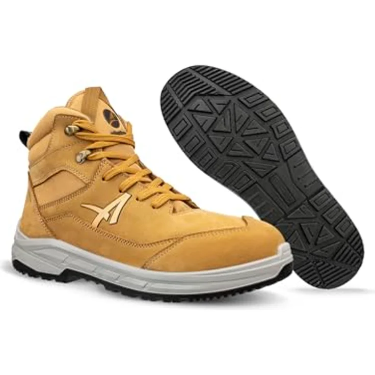 Albatros VECTOR WHEAT MID S3 FO SR, Sicherheitsschuh mit rutschfester Laufsohle, Schuhgröße 46, Wheat – Bild 2