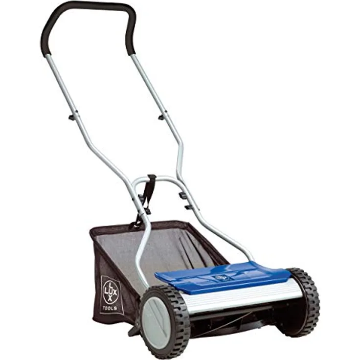 LUX-TOOLS Spindelrasenmäher HS-38, handbetrieben mit 38 cm Schnittbreite und 4-facher Schnitthöhenverstellung, 35 l Auffangkorb