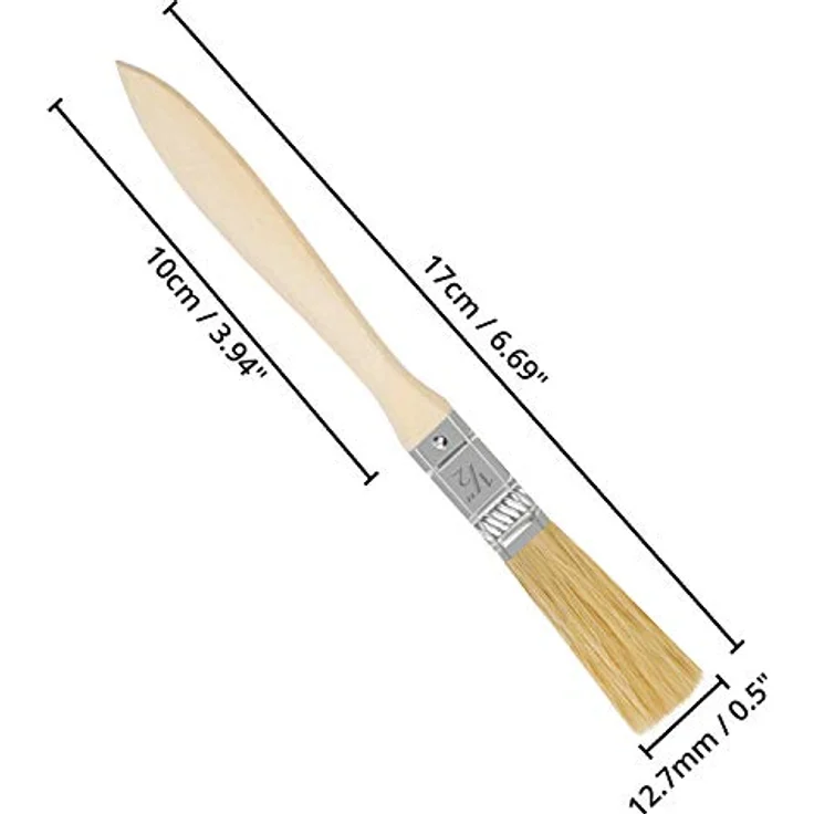 Kurtzy 72 STK Wiederverwendbare 12,7 mm Pinsel Set - Professionelle Lackpinsel für Lacke, Farben, Klebstoffe, Gesso & Beizen - Acryl Pinsel mit Holzgriff für Malerbedarf – Bild 2