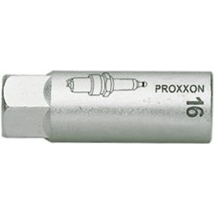 PROXXON INDUSTRIAL Bohrer- und Bitset 23550, 3/8'' Zündkerzen-Steckschlüsseleinsatz mit TPR-Griff, 64 mm lang