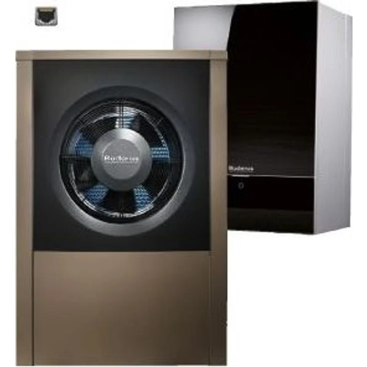 Buderus Logatherm Wärmepumpe WLW196-8 iARB, reversible bivalent Luft-Wasser-Wärmepumpe, 10,7 kW bei A2/W35, Schwarz