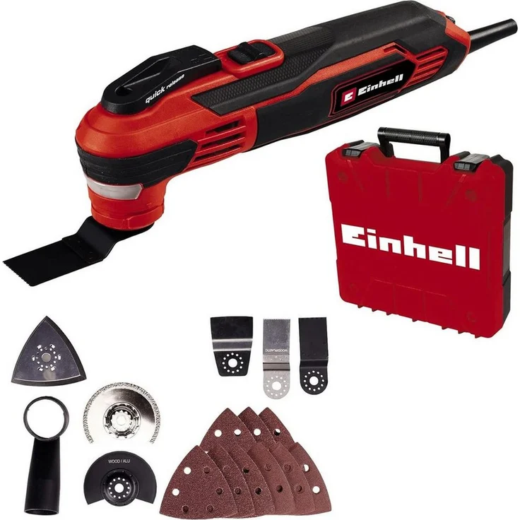 Einhell Akku-Multifunktionswerkzeug TE-MG 350 EQ, Set - kraftvolles Multifunktionswerkzeug für Holz, Metall und Fliesen, 350 Watt Motor, LED-Licht, Staubabsaugvorrichtung, ergonomisches Design – Bild 1