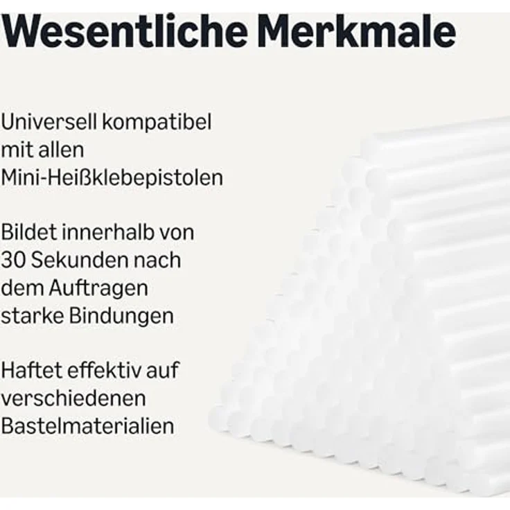 Amazon Basics Heißklebestifte, Mini-Größe (10,2 x 0,7 cm), 100er-Pack, transparent, kompatibel mit Heißklebepistolen – Bild 2