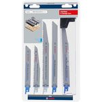 Bosch 6x PRO Demolition Säbelsägeblatt-Set, 6-tlg. (für Rohre und Profile aus Metall, Nichteisenmetalle, Länge mm, Professional Zubehör Säbelsäge)