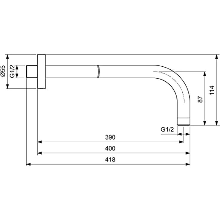 Ideal Standard Kopfbrauseanschluss Idealrain 400 mm, mattschwarze Oberfläche, kratzfest und pflegeleicht – Bild 7