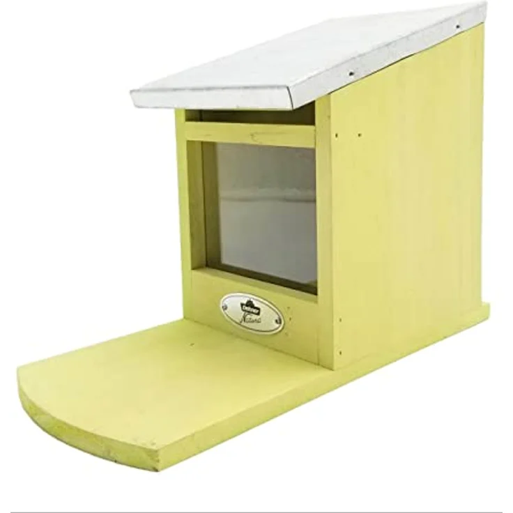 Dehner Natura Eichhörnchen-Futterhaus, ca. 12.5 x 18.5 x 25 cm, Kiefernholz/Plexiglas, grün
