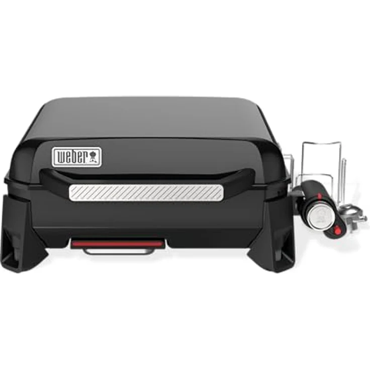 Weber SLATE GP 43 Premium Plancha Gasgrill, portabel, 43 x 41cm Grillfläche, porzellanemaillierte Antihaft-Grillfläche, höhenverstellbare Füße - Schwarz – Bild 1