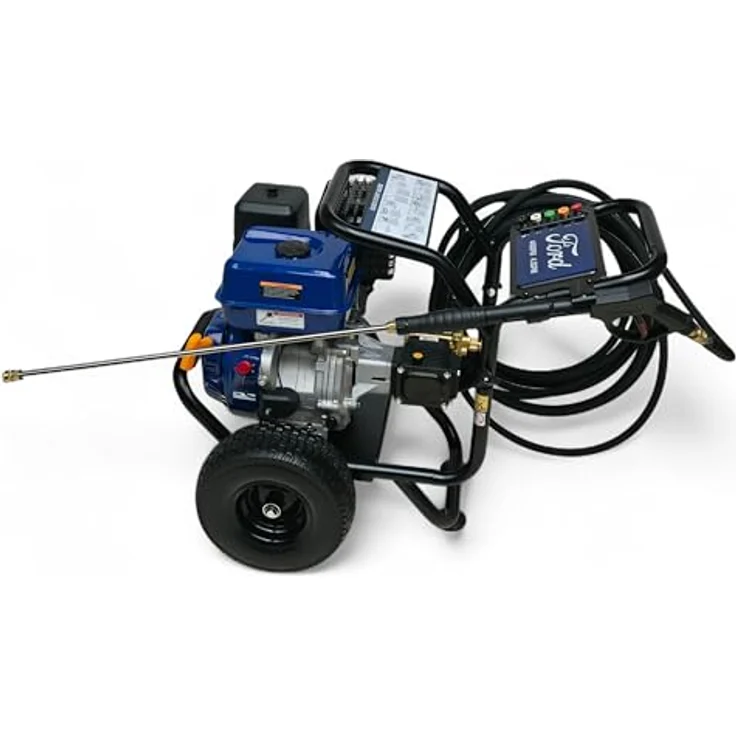 DeTec Hochdruckreiniger Ford Benzin 13PS, Flächenreiniger 420cm³, max. Druck 303 bar, max. Fördermenge 906 l/h, Annovi Reverberi RSV-4G40 Triplex Keramikpumpe – Bild 2