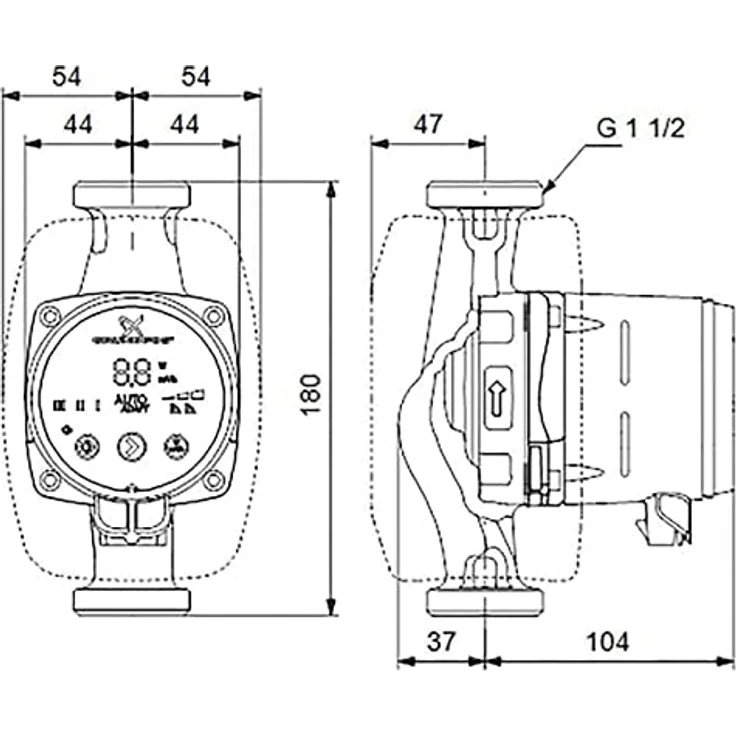 Grundfos Hocheffizienz-Umwälzpumpe Alpha2 25-60 N 180 mm – Bild 4