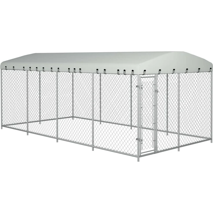 vidaXL Outdoor-Hundezwinger mit Überdachung 8x4x2,3 m – Bild 1