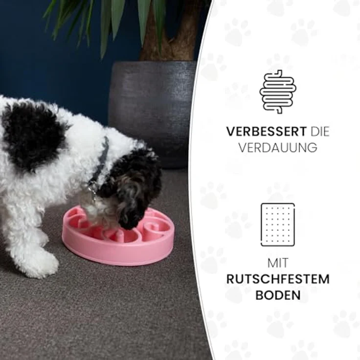 Eat Slow Live Longer Original Feeder S/M, rutschfester Antischlingnapf für Hunde, Ø20,5 cm, rosa, fördert gesundes Fressverhalten – Bild 4