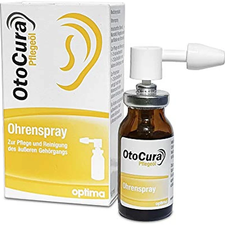 OtoCura Ohrenspray 10 ml, Ohrenreiniger aus Olivenöl, Mandelöl und Calendulaöl zur Ohren Reinigung und Pflege des äußeren Gehörgangs – Bild 1