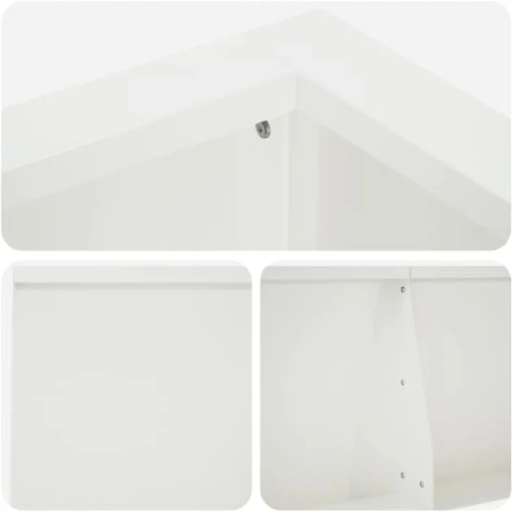 vidaXL Beetumrandung Stützmauer, modulare Gartenmauer aus wetterbeständigem Stahl, 8 Stück, 300 x 100 x 30 cm, Weiß – Bild 4