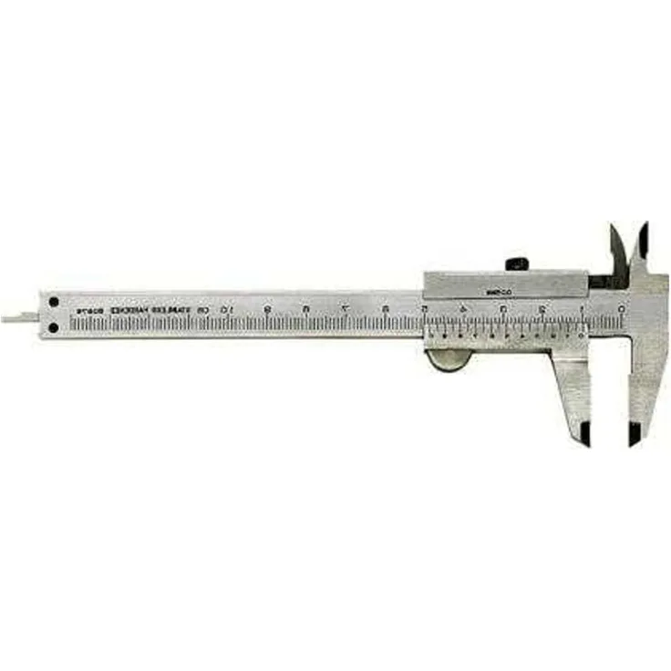 Forum Taschenmessschieber für Linkshänder, 150 mm, analog aus rostfreiem Stahl, mit Feststellschraube, für Innen-, Außen-, Tiefen- und Stufenmessungen