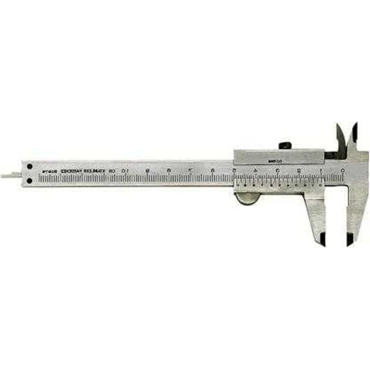 Forum Taschenmessschieber für Linkshänder, 150 mm, analog aus rostfreiem Stahl, mit Feststellschraube, für Innen-, Außen-, Tiefen- und Stufenmessungen
