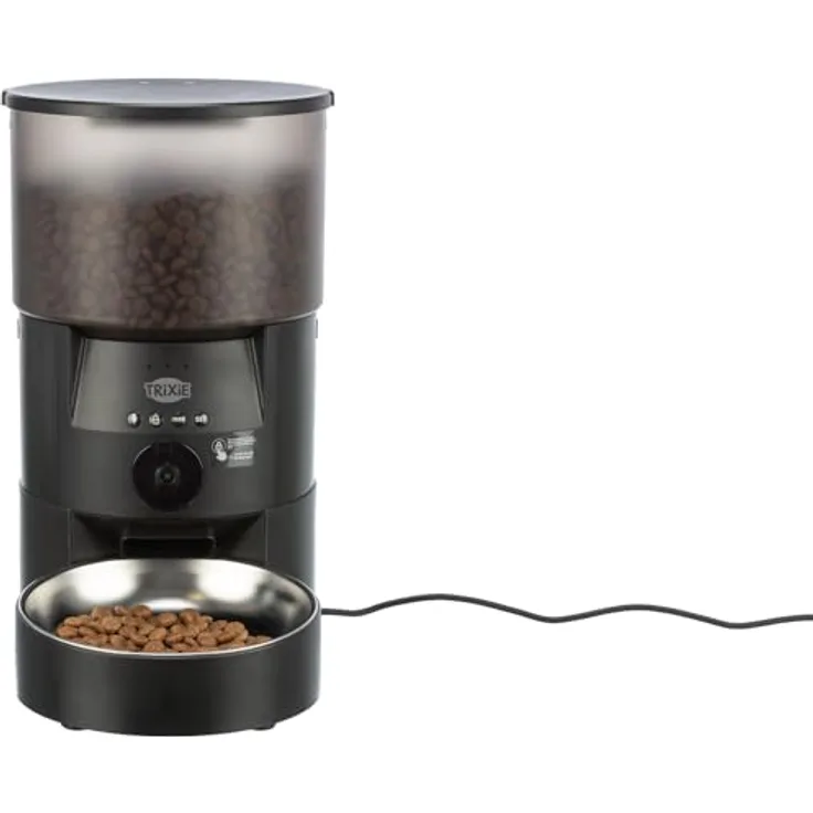 Trixie Automatic Food Dispenser TX-C Smart, 3L Futternapf in Schwarz, automatisierte Fütterung, robustes ABS-Material, platzsparendes Design