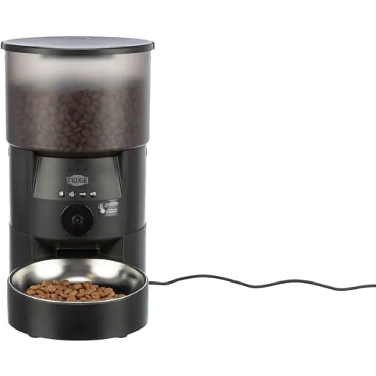 Trixie Automatic Food Dispenser TX-C Smart, 3L Futternapf in Schwarz, automatisierte Fütterung, robustes ABS-Material, platzsparendes Design – Bild 1