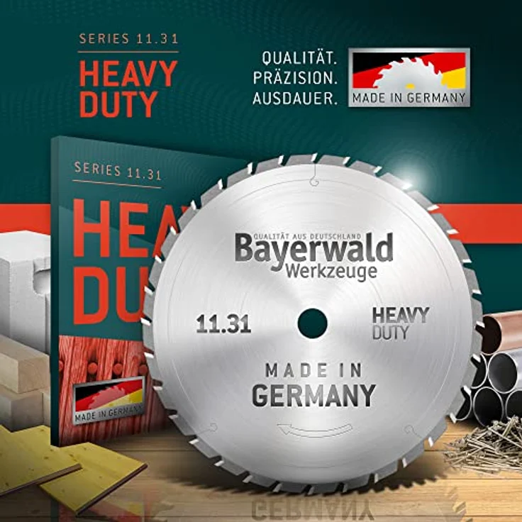 Bayerwald - HM Kreissägeblatt - Ø 350 mm x 3,5 mm x 30 mm | Flachzahn mit Fase (28 Zähne) | Kombinebenlöcher |"NAGELFEST" für extremen Einsatz auf Baustellen – Bild 2