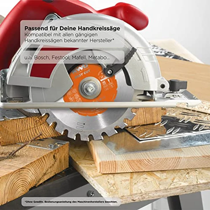kwb 584554 Energy-Saving Kreissäge-Blatt Easy Cut, Ø 160 x 20 mm Dünn-Schnitt mit Spezial-Wechselzahn 20 Zähnen Z20, AKKU-TOP Dünnschnitt, 160 x 20 – Bild 5