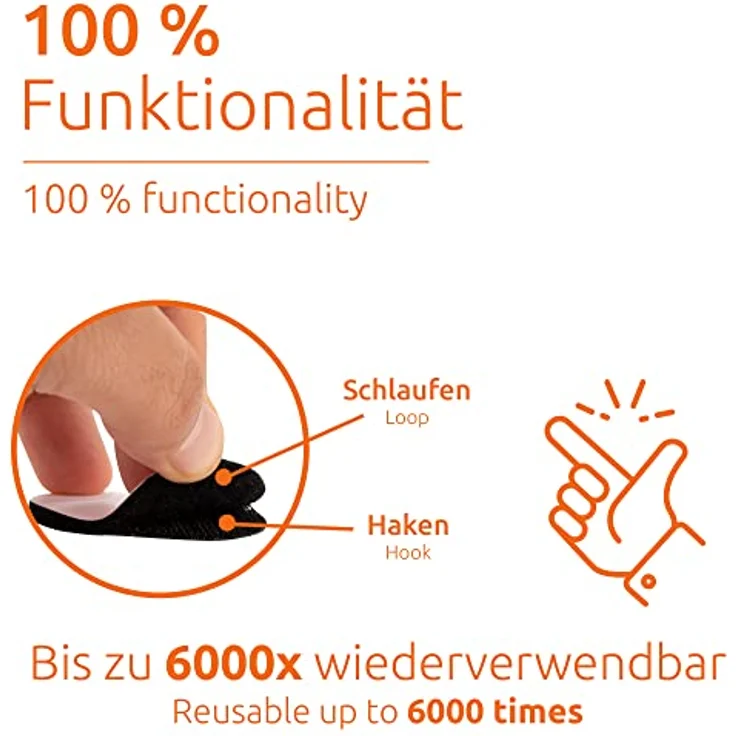 ECENCE 18x Klett Klebepads selbstklebend, rund wiederverwendbares Klettpad für Auto, Haushalt, Wände, Boden, Extra stark, Befestigung ohne Bohren Schwarz – Bild 3