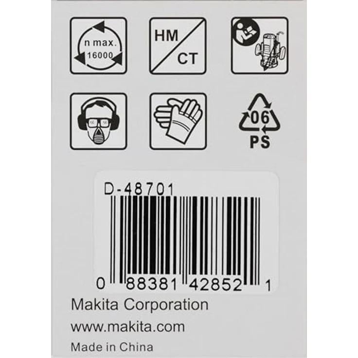 Makita Fasefräser 41,3 mm Ø, Fräser-Set mit 6 mm Schaft, 20 mm Arbeitslänge, 45° Winkel, D-48701 – Bild 5