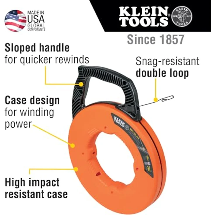 KLEIN TOOLS Edelstahleinziehband 73.2m x 3mm, flexibles Bandmaß mit Laser-Markierungen und Korrosionsschutz – Bild 2