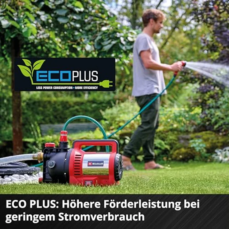 Einhell GC-GP 1170 ECO PLUS, Gartenpumpe mit 7000 l/h Förderleistung, Frostschutz und praktischem Tragegriff – Bild 4