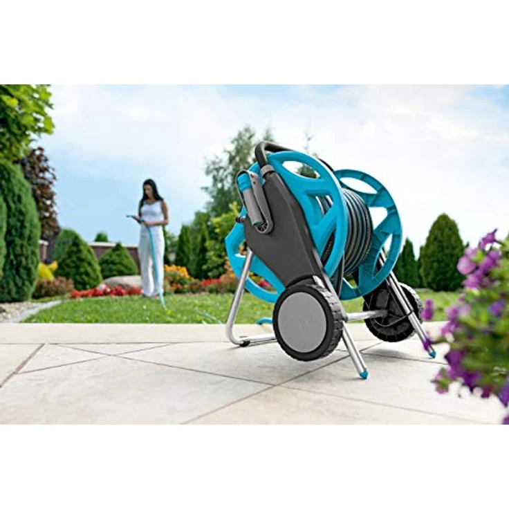Cellfast Satz DISCOVER Schlauchwagen, Gartenschlauch 30m, 1-2, Anschlussgarnitur und einfache Multifunktionsbrause mit zwei Schnellverbindungsstücke, 55-630 – Bild 3