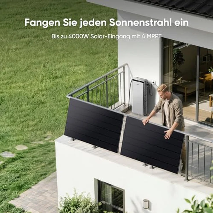 Jackery SolarVault 3 Pro Balkonkraftwerk, 1200W Ausgang, 4000W PV-Eingang, erweiterbarer Speicher 2,52–15,12kWh, Plug & Play, KI-gestützte Steuerung – Bild 2
