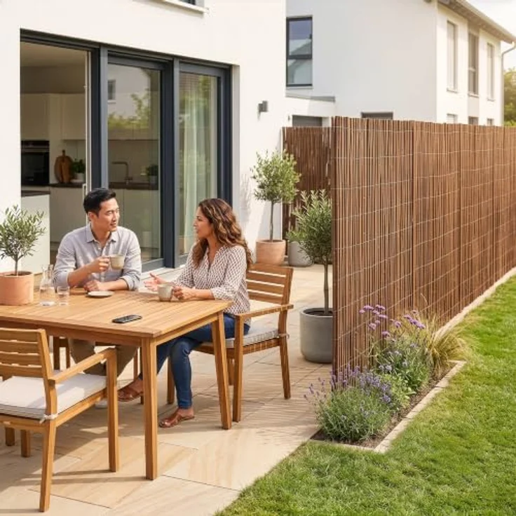 casa.pro Weidenmatte Hyssna, 160 x 500 cm Sichtschutzmatte aus natürlicher Weide für Garten, Balkon und Terrasse – Bild 4