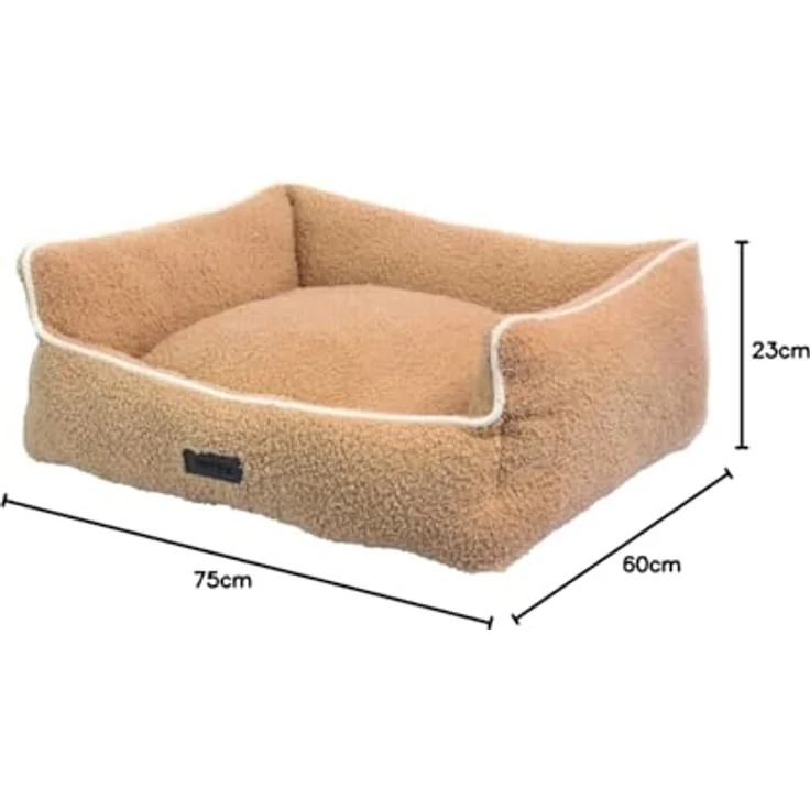 Nobby 61904 Komfortbett eckig Cloudy beige mit Softplüsch und Kissen – Bild 2